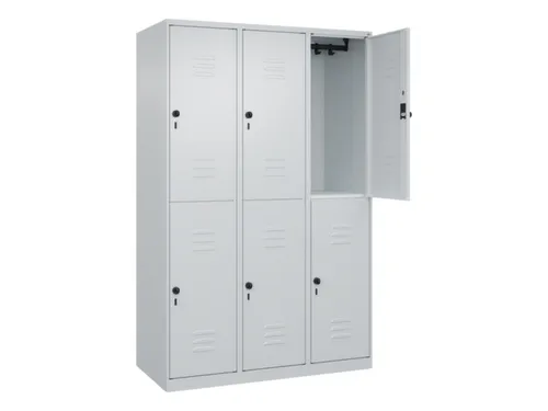 dubbeldekse locker,HxBxD 1850x1200x500mm,3x2vak.,vak B 400mm