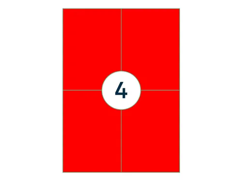 Etiket Rillprint 105x148mm fluorrood 400 etiketten