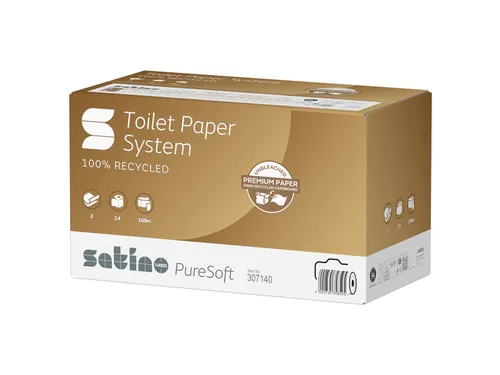 Satino 307140 Puresoft Toiletpapier met Dop 2-laags JT3 systeemrol