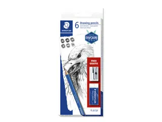 Potlodenset Staedtler Lumograph 100 met gratis gum en slijper - 1