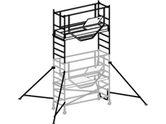 rolsteiger,1platform(s),1luik,platform BxD 2080x610mm,aluminium