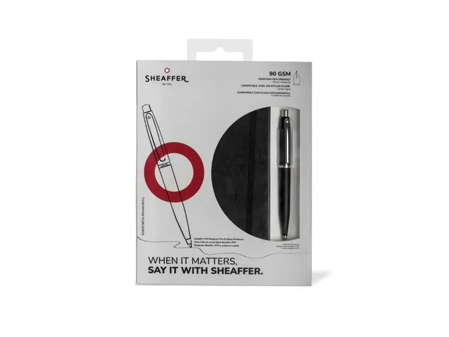 Set cadeau Stylo à bille SHEAFFER VFM 9405 noir chromé avec carnet A