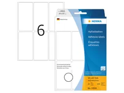 HERMA 10616 Verwijderbare universele etiketten 34x67mm Wit 144 stuks