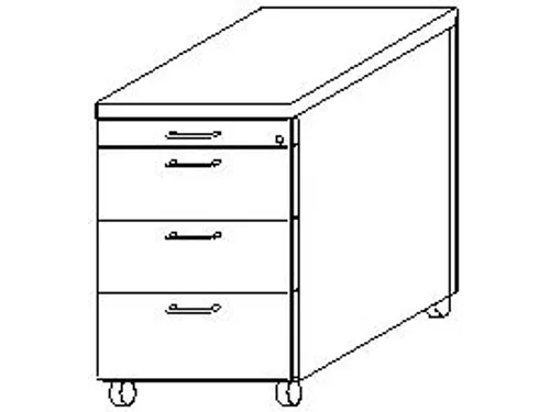 Mobiel Ladeblok 570X430X800Mm Centr. Vergrendeling Rollen Onyxgrijs