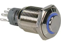 Hoge Ronde Metalen Schakelaar Spdt 1NO 1NC - Blauwe Ring