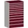 ladekast HxBxD 1600x1050x650mm 11laden RAL7035 front RAL3004