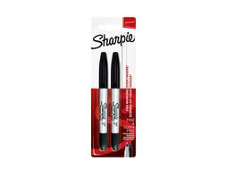 Viltstift Sharpie Twin Tip rond 0.5mm en 0.9mm blister 2 stuks Zwart