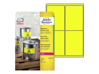 Avery Zweckform Ultra sterk etiket L6127-20 99.1x139mm Geel 80 stuks - 1