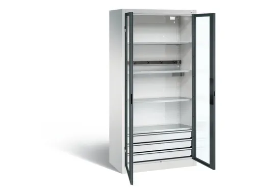 acculaadkast 1950x930x500mm 5stekkerdozen 230V cil.-slot front RAL7016