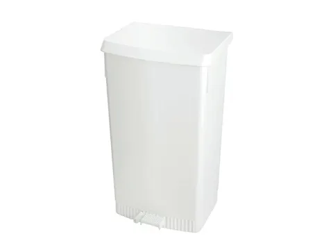 Pedaalemmer met zakhouder Wit 60 liter