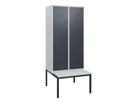 locker met bank,HxBxD 1950x800x815mm,2vak,vak B 400mm,cil.-slot