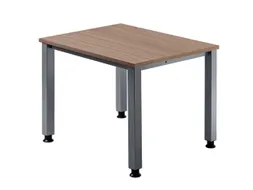 In hoogte verstelbaar bureau,HxBxD 680-760x800x800mm,blad notenboom