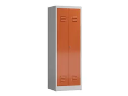 garderobekast 1800x590x500mm 2vak klink sokkel RAL7035 RAL300