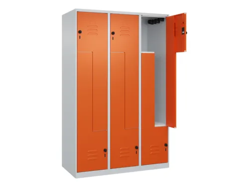 Z-garderobekast,HxBxD 1850x1200x500mm,vak B 200/400mm,draaigrendel