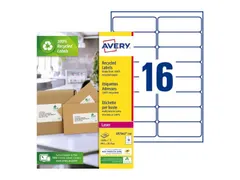 Etiket Avery LR7162-100 99.1x33.9mm Recycled Wit 1600 Stuks