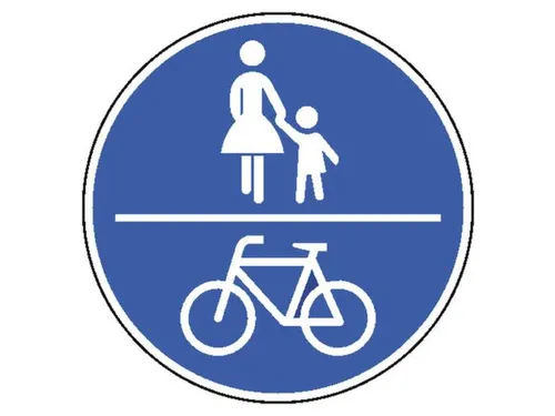 verkeersbord,gemeenschappelijk voet-/fietspad,conform StVO,aluminium