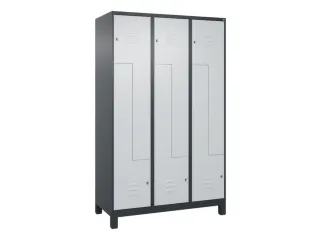 Z-garderobekast,HxBxD 1950x1200x500mm,vak B 200/400mm,cil.-slot,voeten - 1
