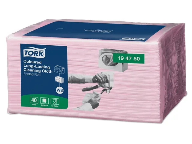 Reiningingsdoek Tork 194750 Long Lasting W8 multifunctioneel rood