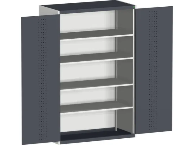 systeemkast 2000x1300x650mm 3xStalen bodem 2laden Ral7035 Ral7016