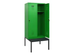 locker met bank,HxBxD 1950x800x815mm,2vak,vak B 400mm,draaigrendel