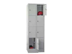 lockerkast,HxBxD 1850x600x500mm,2x4vakken,RAL7035,front RAL3000
