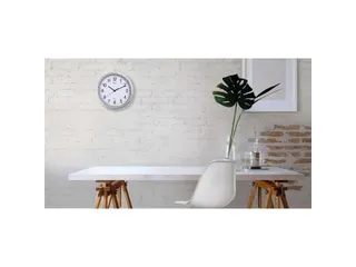 Wandklok MAULrun quartz Ø25x5cm kunststof zilver/wit incl.batterij - 3
