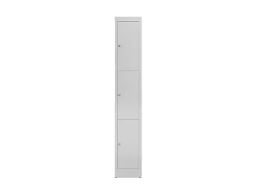 Lockerkast 1800x310x500mm 1x3 vakken cilinderslot, sokkel, RAL7035