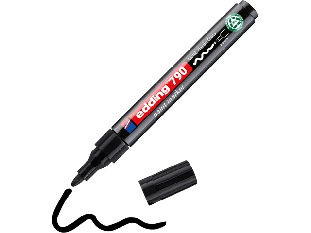 Paintmarker edding 790 PCR op alcoholbasis 2-3mm zwart