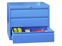 ladekast HxBxD 600x715x600mm 3laden slot RAL7035 front RAL5012