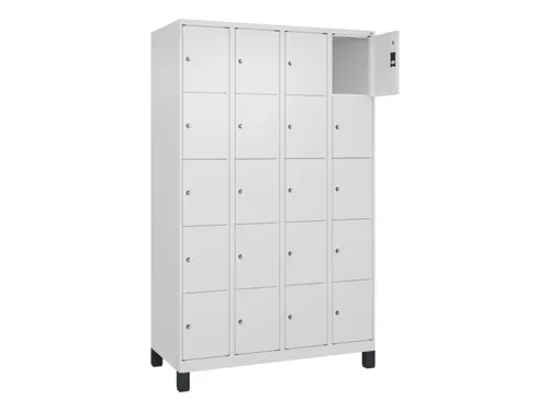 lockerkast,HxBxD 1950x1200x500mm,4x5vakken,vak B 300mm,cil.-slot