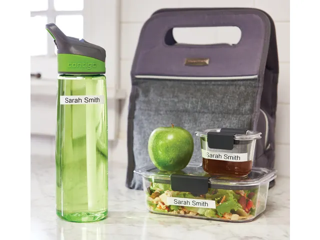 Labeltape Dymo LabelManager D1 polyester 12mm zwart op wit 10 stuks