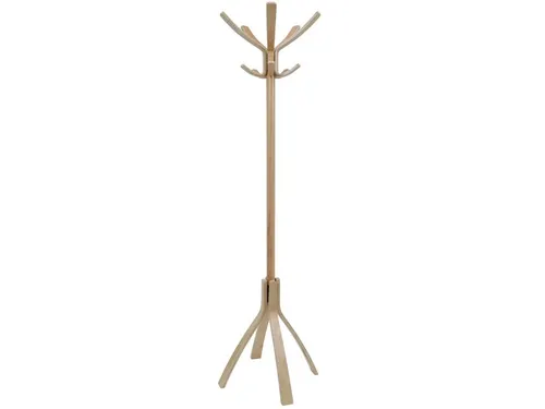 Cafe houten kapstok met 10 haken in licht hout 176 cm.