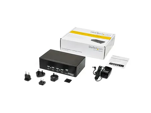 4 poorts Dual DisplayPort KVM switch 4K 60Hz