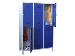 dubbeldekse locker,HxBxD 1850x1200x500mm,3x2vak.,RAL7035,front RAL7016