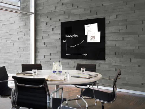 Glas/magneetbord Xl Sigel 120x90 Zwart