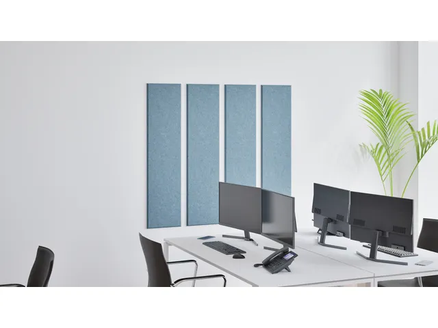 Akoestische PET-vilt wandtegels 30x120cm Blauw 4 Stuks