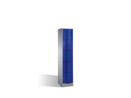 lockerkast,HxBxD 1950x396x640mm,1x5vakken,romp RAL7021,front RAL5010