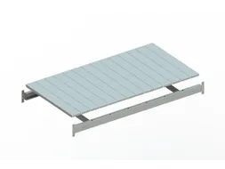 legbord van plaatstaal,v. breedvakstelling,BxD 1400x800mm,vakl. 600kg