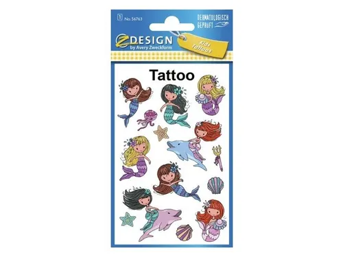 Tattoo etiket Z-design Kids pakje a 1 vel zeemeerminnen