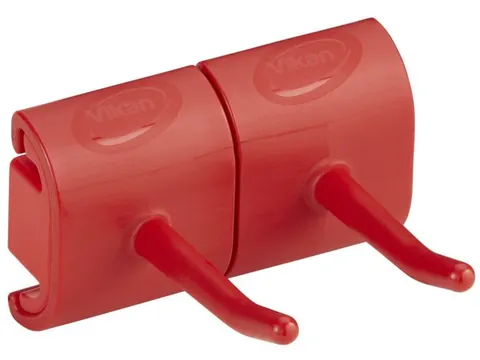 Vikan Hygiene Dubbele Haak voor Hi-Flex Wandhouder Rood