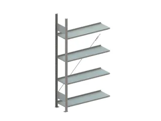 magazijnstelling,aanbouwveld,HxBxD 1850x1006x336mm,vakl. 80kg - 1