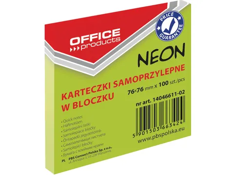 memoblok Neon ft 76x76mm 100 vel groen