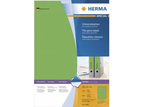 Herma 4299 Rugetiket 192x61mm Groen permanent klevend 400 stuks
