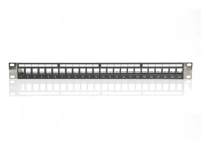 Modulair Patchpaneel 24-poorts Blank 1U Rackmontage Zwart RAL 9005