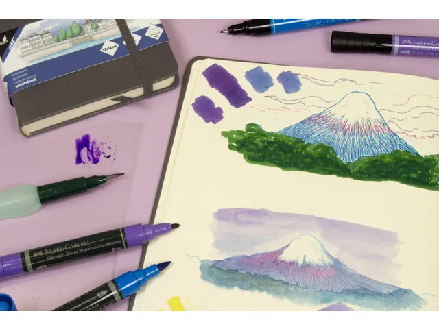 Schetsboek Kangaro 12x12cm cold grey PU HC 80 vel 140gr roomwit met el