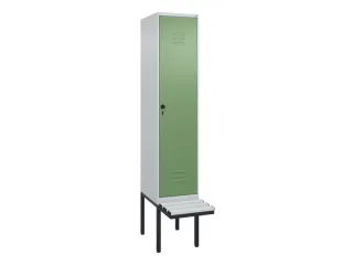 locker met bank,HxBxD 2120x400x815mm,1vak,vak B 400mm,draaigrendel - 1