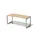 bureau,HxBxD 740x1800x800mm,blad esdoorn,sledeframe zilverkleurig