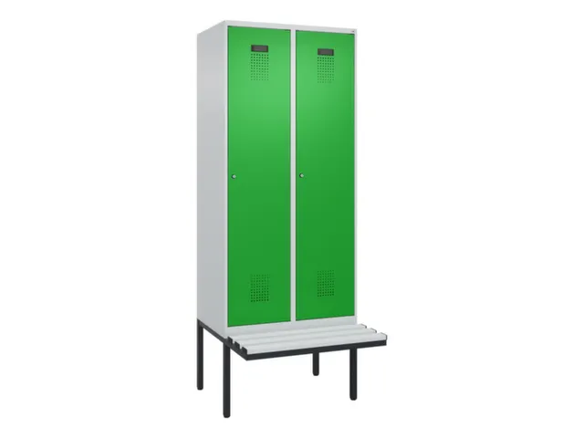 locker met bank,voor scheiding van kleding,HxBxD 2120x800x815mm,2vak
