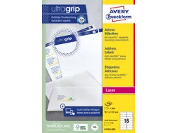 Adresetiket Avery QuickPeel L7162-250 99.1x33.9mm Wit 4000 Stuks