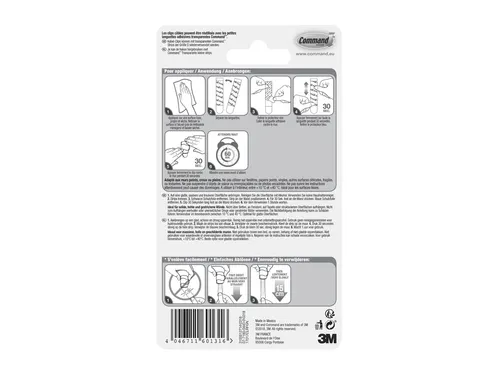 Kabelklem Command rond incl bevestigingsstrips transparant 4 stuks